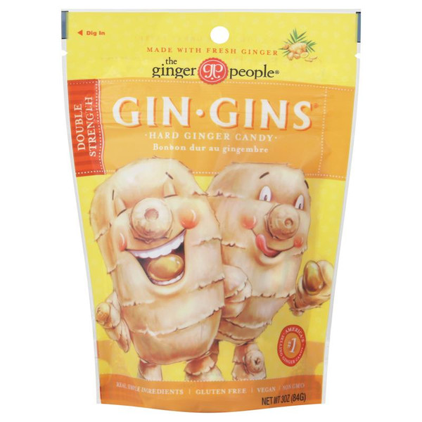 The Ginger People 3 oz. GIN GINS Double Strength Hard Ginger Candy