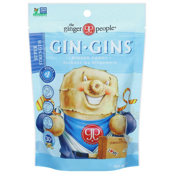 The Ginger People 3 oz. GIN GINS Super Strength Hard Ginger Candy