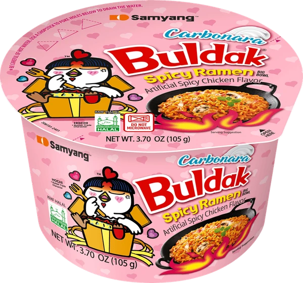 Samyang 3.7 oz. Buldak Big Bowl Carbonara Spicy Ramen