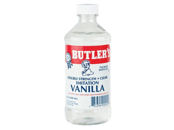 Butler's Best 8 fl. oz. Clear Double Strength Imitation Vanilla