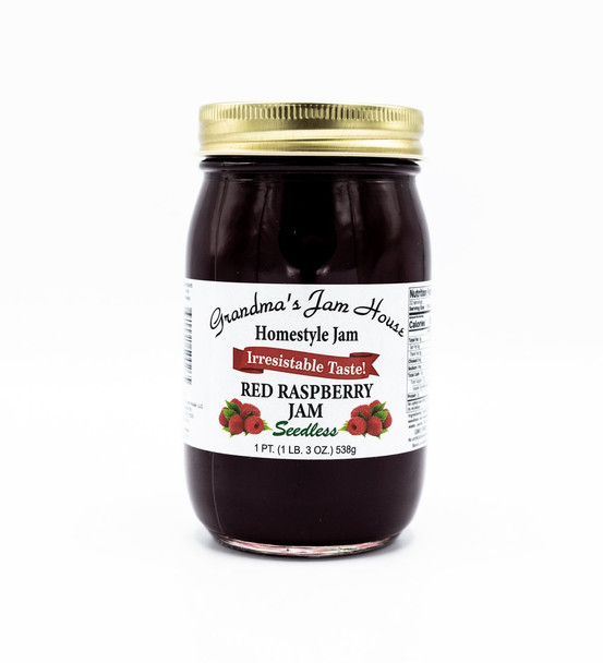 Grandma's Jam House 16 oz. Homestyle Red Raspberry Seedless Jam