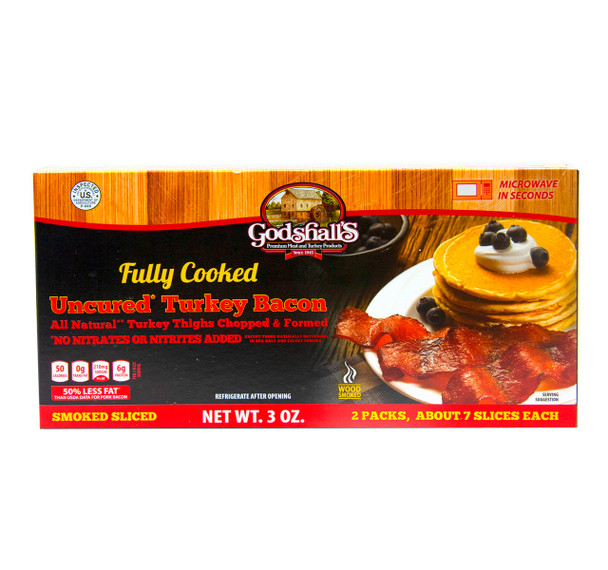 Godshall's 3 oz. Uncured Fully Cooked Turkey Bacon