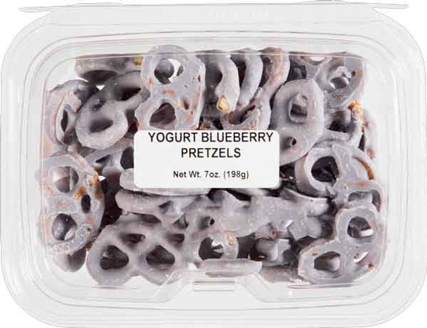 Kitch'n Snacks 7 oz. Blueberry Yogurt Coated Pretzels Tub