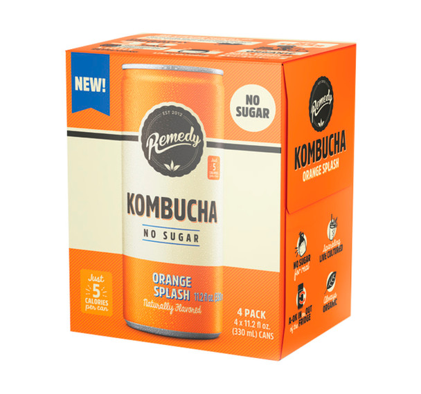 Remedy 11.2 fl. oz. Orange Splash Kombucha (4 Pack)