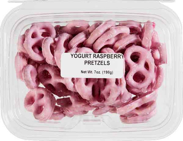 Kitch'n Snacks 7 oz. Raspberry Yogurt Coated Pretzels Tub