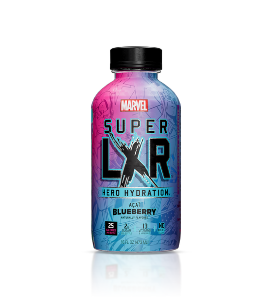 AriZona Marvel 16 fl. oz. Super LXR Blueberry Acai Hero Hydration Energy Drink