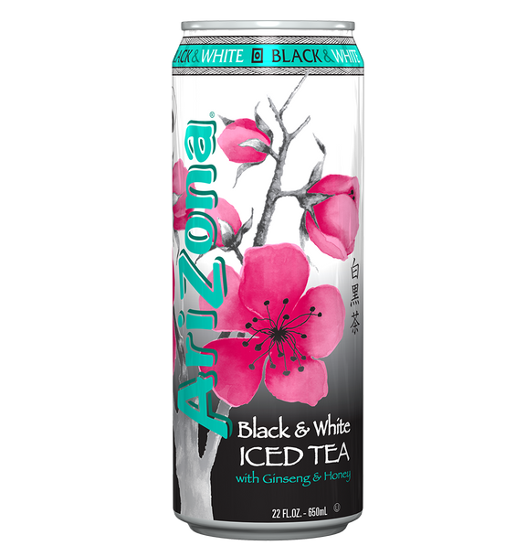 AriZona 22 fl. oz. Black & White Iced Tea with Ginseng & Honey