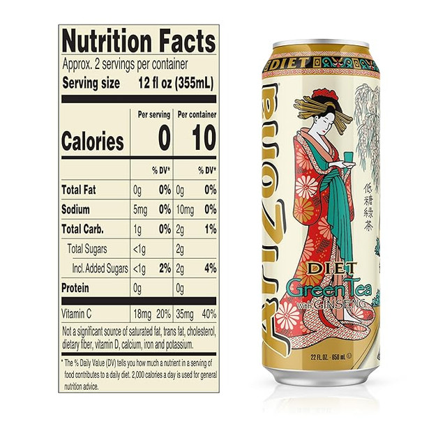 AriZona 22 fl. oz. Diet Green Tea with Ginseng