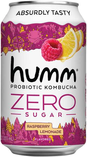 humm Zero 12 fl. oz. Zero Sugar Raspberry Lemonade Probiotics Kombucha