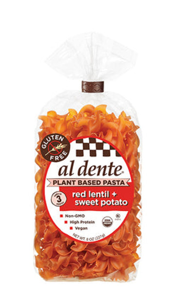 al dente® 8 oz. Red Lentil + Sweet Potato Pasta