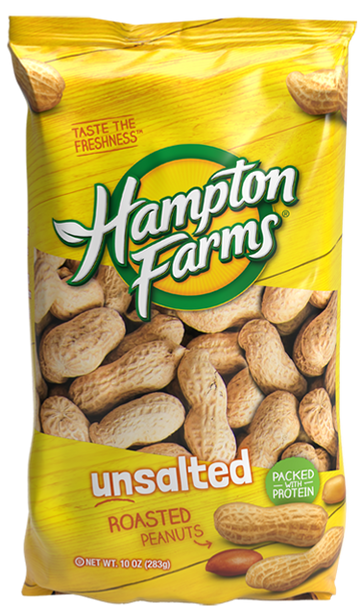Hampton Farms 10 oz. UnSalted Roasted Peanuts