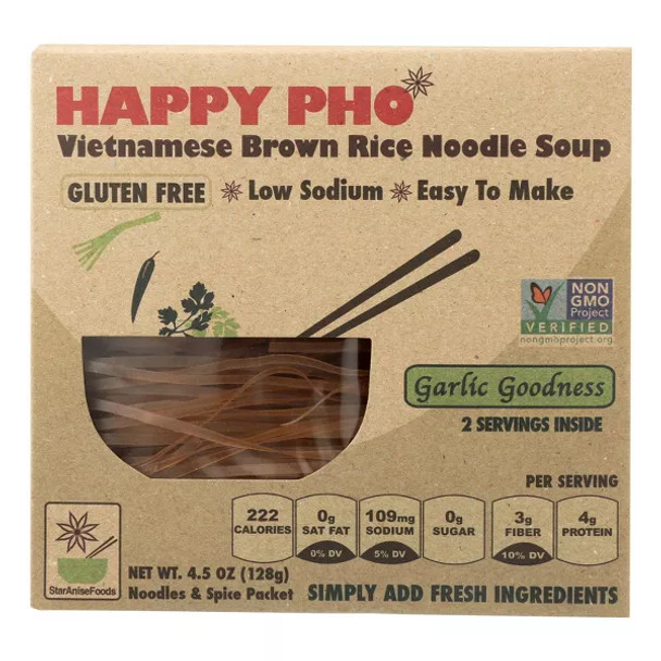 Happy Pho 4.5 oz. Garlic Goodness Brown Rice Noodle Soup Mix