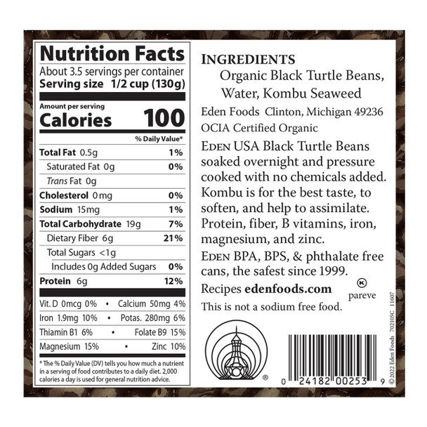 Eden Foods 15 oz. Organic Black Beans