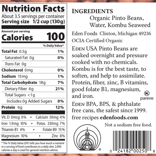 Eden Foods 15 oz. Organic Pinto Beans