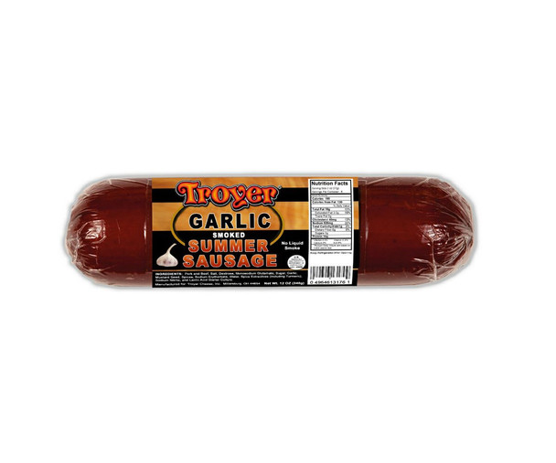 Troyer 12 oz. Garlic Smoked Summer Sausage