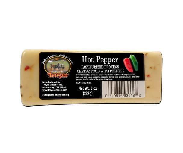 Troyer 8 oz. Hot Pepper Cheese (Shelf Stable)