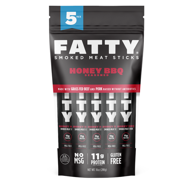 Fatty 2 oz. Honey BBQ Smoked Meat Sticks (5 Pack)