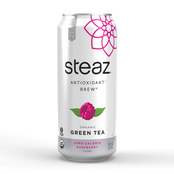 Steaz 16 fl. oz. Zero Calorie Raspberry Green Tea