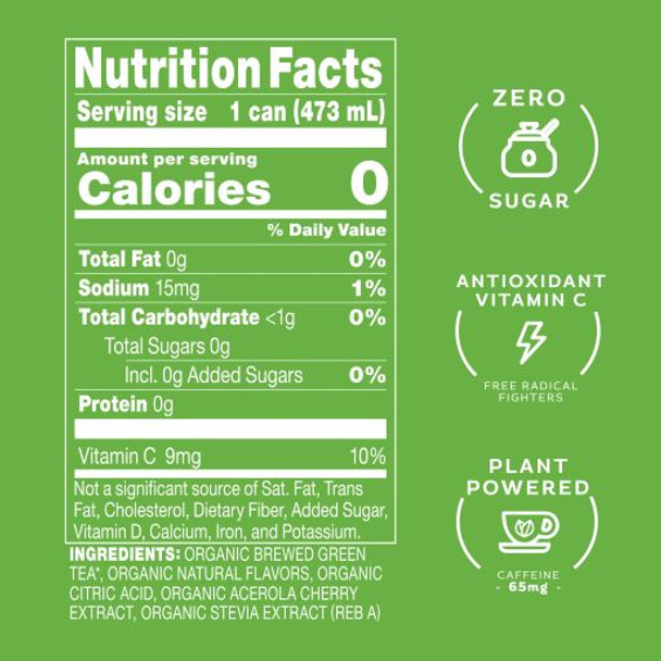 Steaz 16 fl. oz. Zero Calorie Half And Half Green Tea