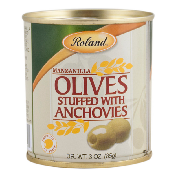 Roland® 3 oz. Manzanilla Olives Stuffed with Anchovy Paste