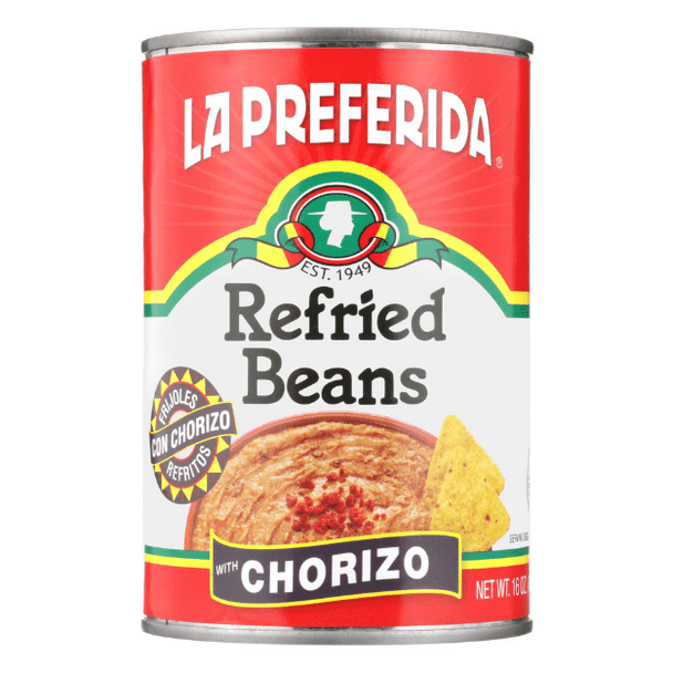 La Preferida® 16 oz. Refried Black Beans with Chorizo