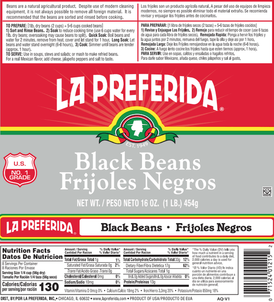 La Preferida® 16 oz. Dry Black Beans