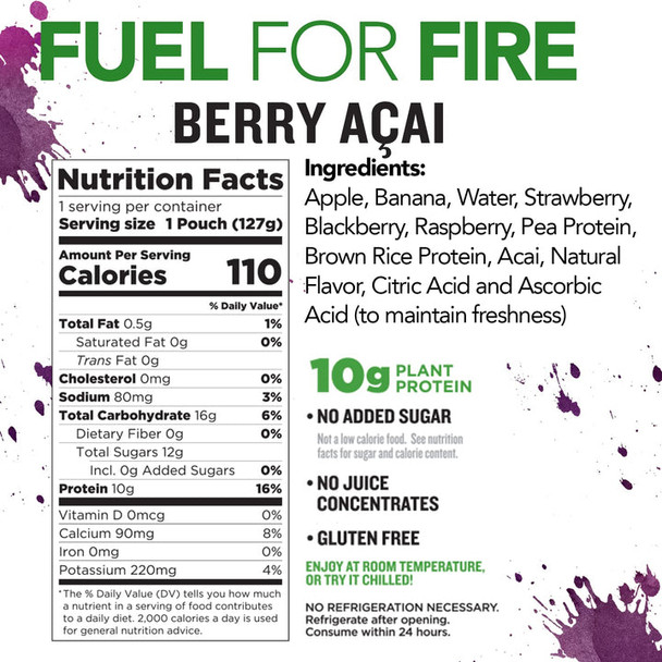 Fuel for Fire® 4.5 fl. oz. Berry Acai Plant-Based Protein Shake