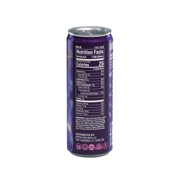 Odyssey Elixir 12 fl. oz. Blackberry Lemon Twist Sparkling Mushroom Energy Drink