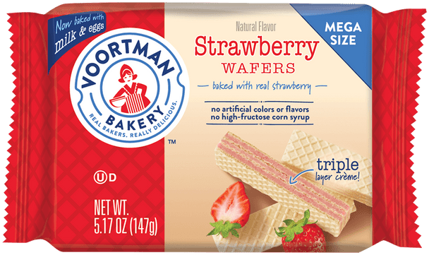 Voortman 5.17 oz. Mega Size Strawberry Wafers