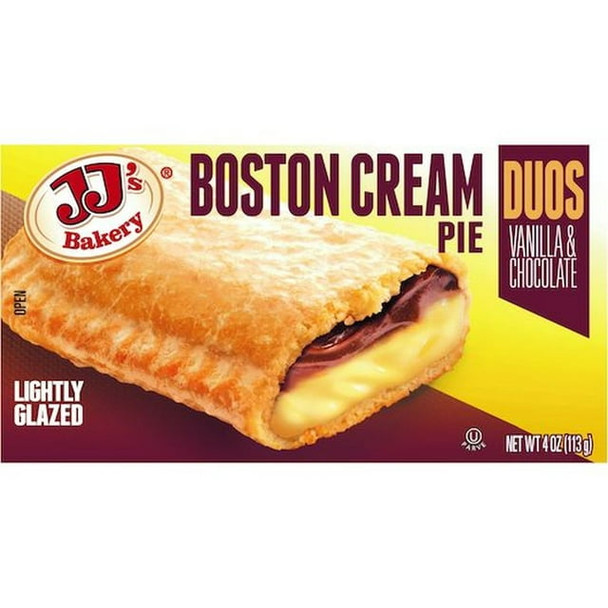 JJ's Bakery 4 oz. Lightly Glazed Duos Boston Cream Pie