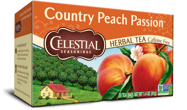 Celestial Country Peach Passion Herbal Tea (20 Tea Bags)
