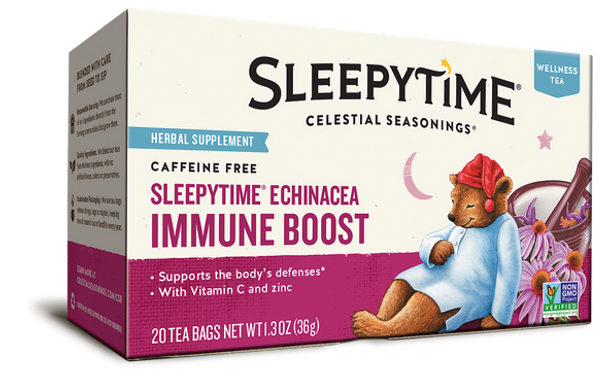 Celestial Sleepytime Echinacea Immune Boost Herbal Supplement Tea (20 Tea Bags)