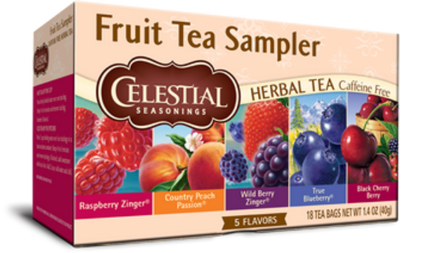 Celestial Fruit Tea Sampler Herbal Tea (18 Tea Bags)