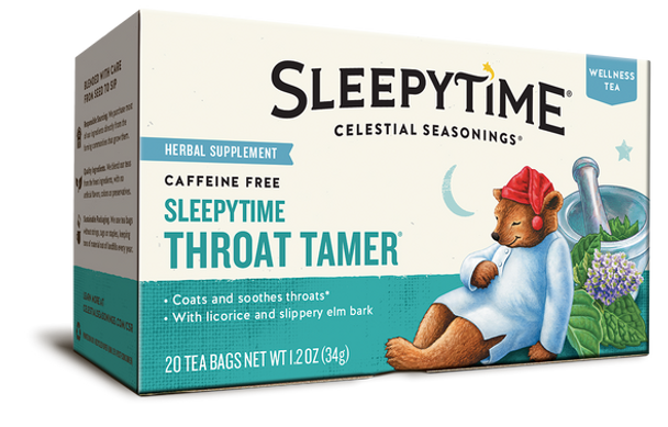 Celestial Sleepytime Throat Tamer Herbal Supplement Tea (20 Tea Bags)