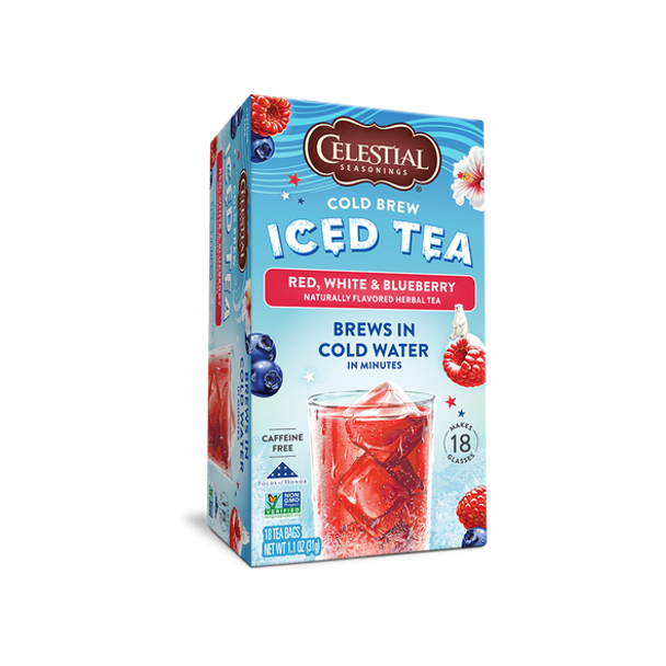 Celestial Cold Brew Red, White  & Blueberry Iced Tea (18 Tea Bags)