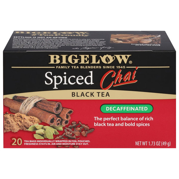 Bigelow Spiced Chai Decaf Black Tea (20 Tea Bags)
