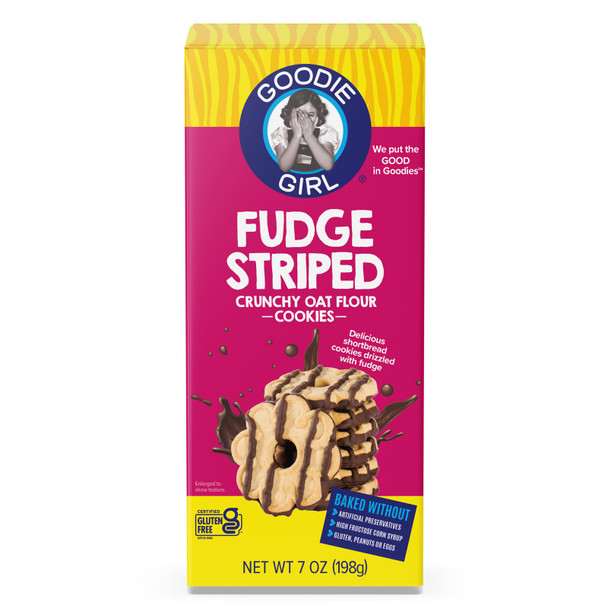 Goodie Girl 7 oz. Fudge Striped Crunchy Oat Flour Cookies