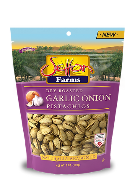 Setton Farms 6 oz. Seasoned In-Shell Dry Roasted Garlic Onion Pistachios