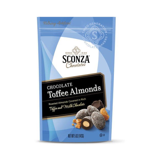 Sconza 5 oz. Chocolate Toffee Almonds