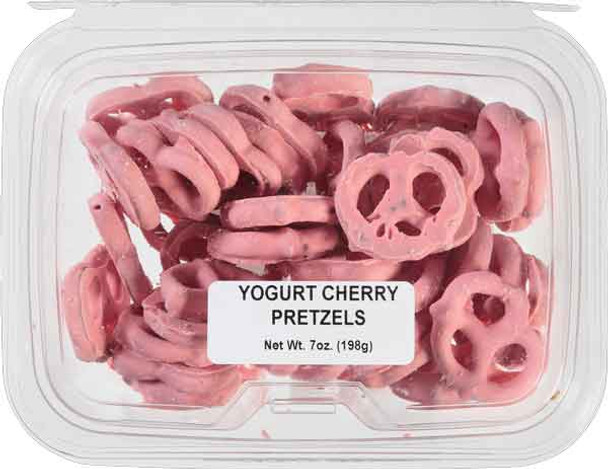 Kitch'n Snacks 7 oz. Cherry Yogurt Coated Pretzels Tub