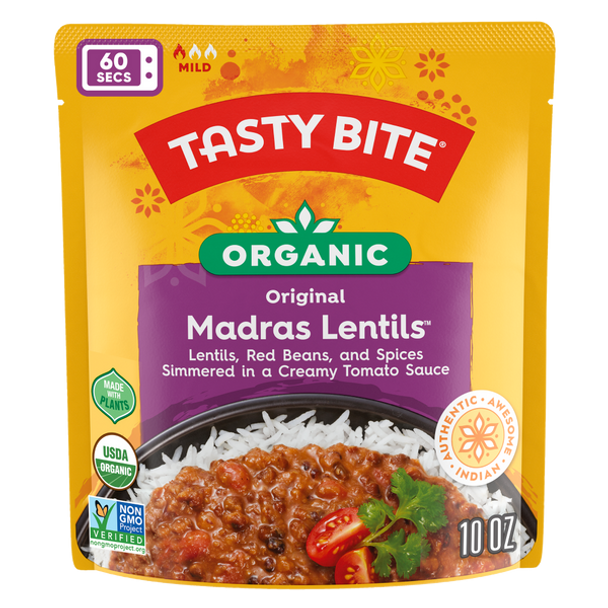 Tasty Bite 10 oz. Organic Original Madras Lentils Ready To Eat Microwavable Pouch