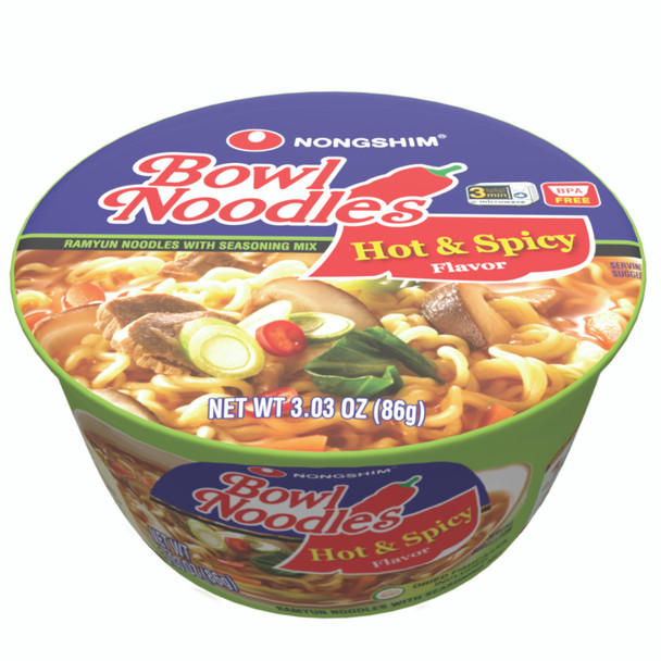 Nongshim 3.03 oz. Hot and Spicy Bowl Noodle