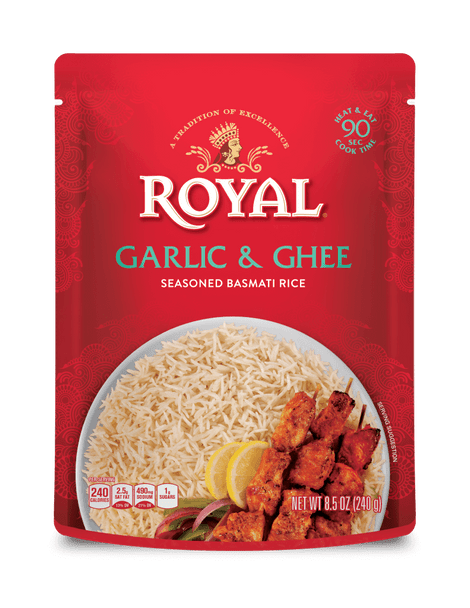 Royal® 8.5 oz. Garlic & Ghee Seasoned Basmati Rice