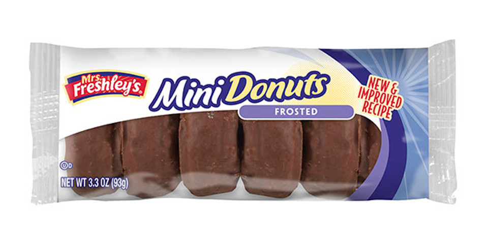 Mrs. Freshley's 3.3 oz. Chocolate Frosted Mini Donuts (12 Pack)