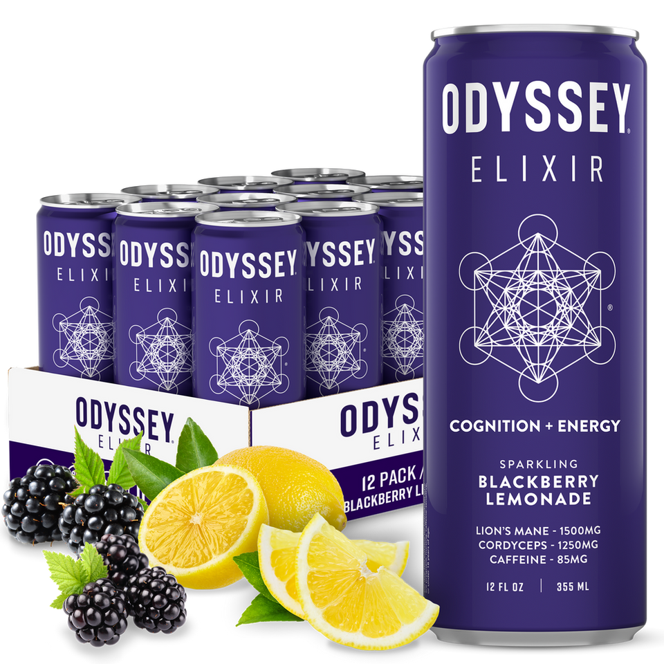 Odyssey Elixir 12 fl. oz. Sparkling Blackberry Lemonade Cognition + Energy Enhancing Drink (12 Pack)