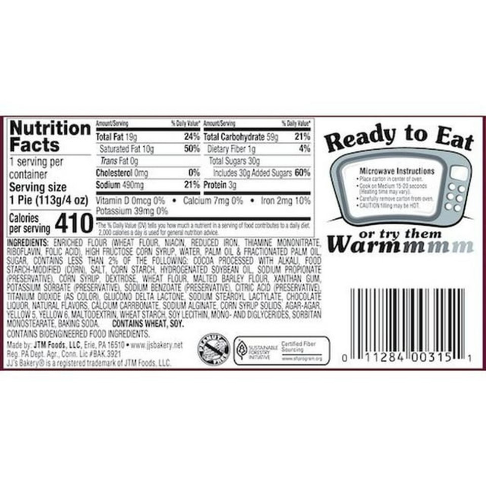 JJ's Bakery 4 oz. Lightly Glazed Duos Boston Cream Pie