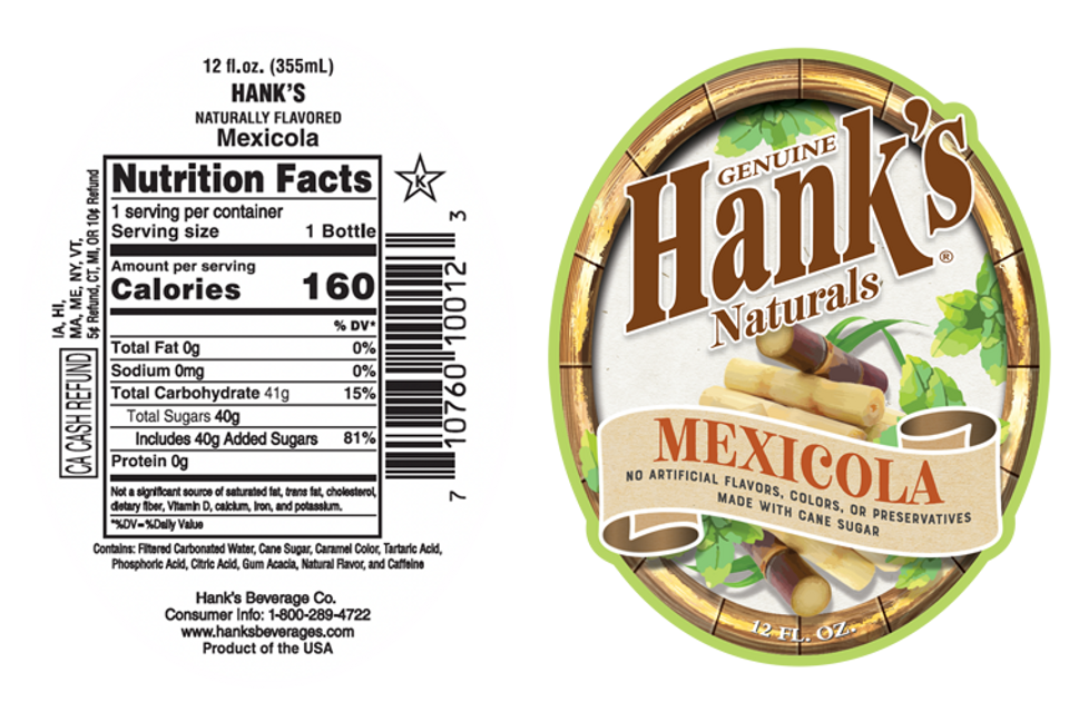 Genuine Hank's Natural 12 fl. oz. Mexicola