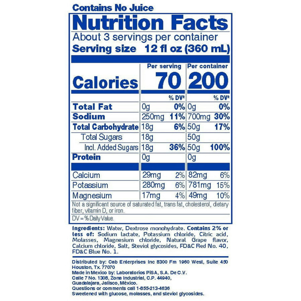 Electrolit 33.8 fl. oz. Grape Electrolyte Premium Hydration Beverage