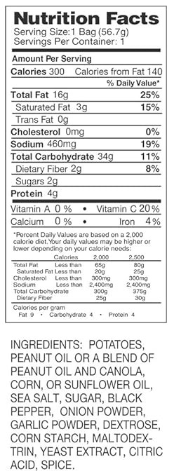 Dirty Potato Chips 2 oz. Cracked Pepper & Seal Salt (25 Pack)