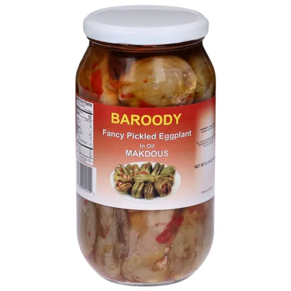 Baroody 31.74 fl. oz. Fancy Pickled Eggplant in Oil (Makdous)